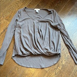 Women's Brown Long Sleeve Top